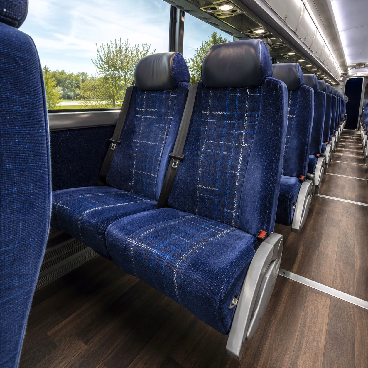 davis charter bus interior